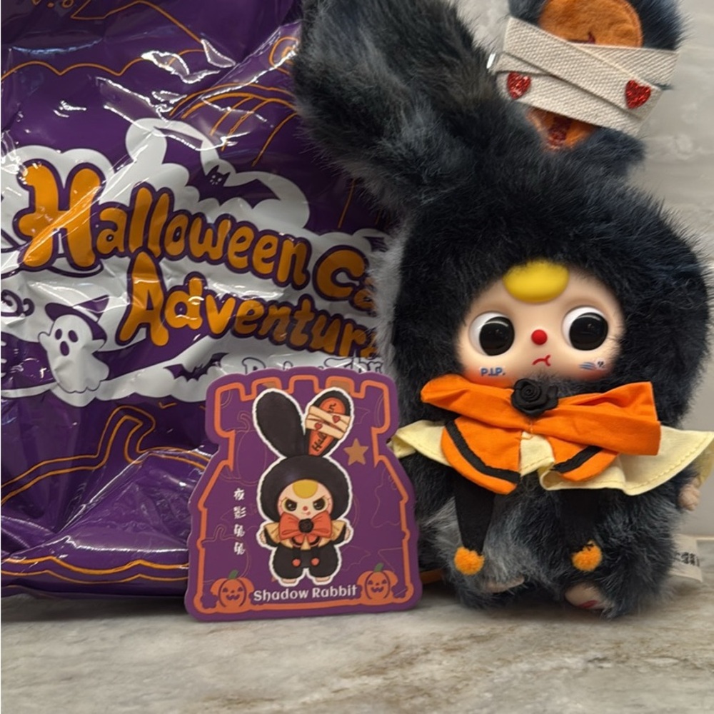 Shadow Rabbit Halloween Plush Toy - Black and Orange